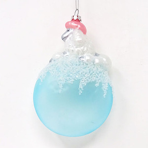 Vente en gros de fournitures de décoration de Noël plantes en verre pendentif <span class=keywords><strong>chat</strong></span> blanc assis sur le poisson - Product Image 4