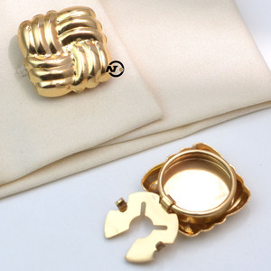 Cubiertas de botones de aleación de moda, gemelos, botones de cuello, forma cuadrada, accesorios de ropa decorativos dorados, mangas - Product Image 3