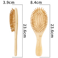 Brosse à cheveux en bambou personnalisée pour femmes et hommes avec massage démêlant Poignée en plastique Logo privé Usage domestique Boîte d'emballage