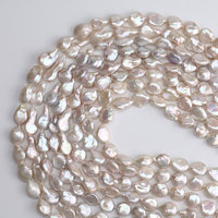 Perle de culture d'eau douce naturelle de qualité AAA, forme bouton, blanche, 14 mm+, pour la fabrication de bijoux