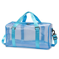 Sac de voyage transparent approuvé pour les stades, vert fluo, en maille PVC, sac de sport et de gym, sac de voyage portable pour la nuit