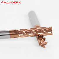 HANDERK Tungsten Carbide 4 galur HRC55, pemotong penggilingan datar dengan lapisan HRC55 karbida