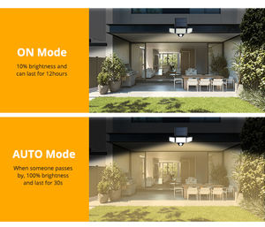 Lámpara Solar LED para Exteriores de 1000lm, Impermeable IP65, con Sensor de Movimiento PIR, Lámpara de Seguridad Solar para Pared, 100 LED - Product Image 6