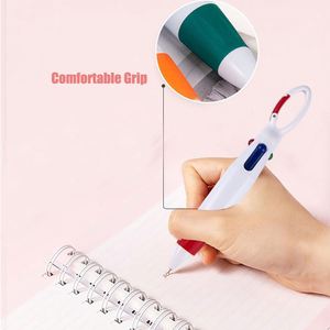 4-in-1 Multi-color Shuttle <b>Pen</b> With Carabiner Clip Promotional Giveaway <b>Pen</b> for Kids Birthday Party Favors School Rewards - Product Image 3