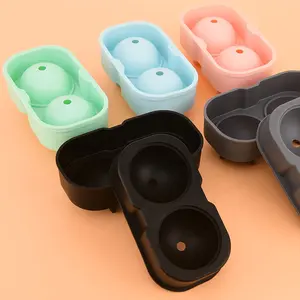 Venda quente 2 4 6 8 Cavity Round Whisky Beer mold Silicone Ice Ball maker Silicone gelo cubo bandeja molde