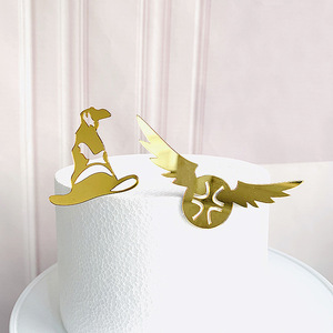 Decorazione per Cupcake a Tema Magico Nero e Oro per Halloween, Topper per <span class=keywords><strong>Torta</strong></span> di Compleanno - Product Image 5