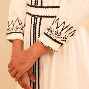 ชุดเดรสผ้าฝ้ายลินินทรงเอ สไตล์ลำลอง คอวี แขนยาว ความยาวปานกลาง สำหรับผู้หญิง  ปรับแต่งได้ตามต้องการ - Product Image 5