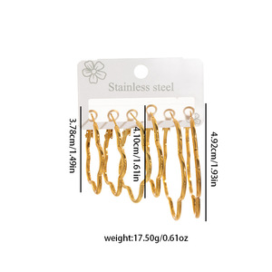 Mạ vàng sao đinh tán & quá khổ Hoop Bông tai Set-cao cấp thép không gỉ không gây dị ứng xỉn kháng nữ trang sức - Product Image 4