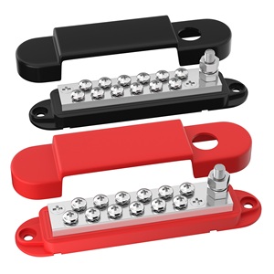 Barra Colectora 150A 12-48 Voltios 1 <span class=keywords><strong>x</strong></span> 1/4'' Poste (M6) 12 <span class=keywords><strong>x</strong></span> # Bloques de Distribución de Terminales de Barra Colectora Eléctrica de 8 Puntas con Cubierta - Product Image 1