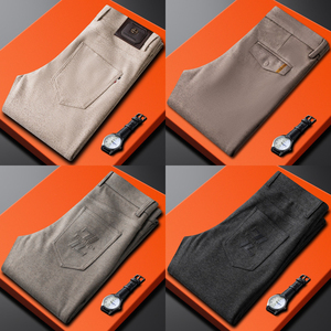 2025 usine personnalisé hommes printemps automne affaires pantalons décontractés haut de gamme confortable à la mode <span class=keywords><strong>grande</strong></span> <span class=keywords><strong>taille</strong></span> coton ample droite - Product Image 6