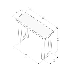 Bàn gỗ rắn, bàn ghế sofa 36 inch, Bàn lối vào hẹp cho hành lang, phía sau ghế dài, phòng khách, tiền sảnh, lắp ráp esy - Product Image 2