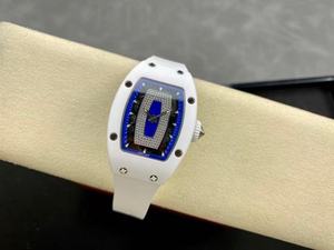 Reloj de Cerámica con Movimiento Mecánico Automático a Prueba de Agua, con Marco Blanco y Diseño de Núcleo Azul - Product Image 4