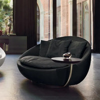 Canapé rotatif en bois minimaliste italien Guangsi Elite Selection, fauteuil de loisirs pour salon et balcon, canapé pour couples