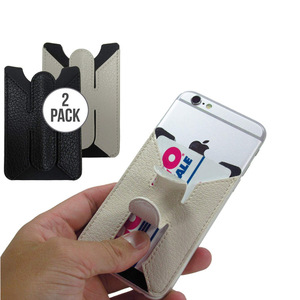 Leather phone back sticker with <b>spring</b> <b>clip</b>, phone holder with stand function, 3M self-adhesive phone sticker, gift. - Product Image 1