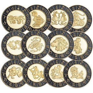 Regalos Creativos del Zodiaco, Moneda Conmemorativa de las Doce Constelaciones del Tarot, Chapada en Oro, Tallada en Metal, con Incrustaciones de Diamantes y Protección UV - Product Image 5