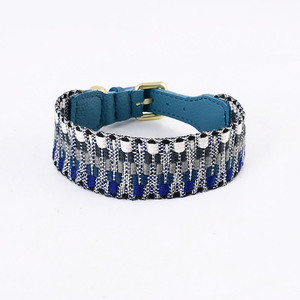 2022 nuevo diseño ondulado PU ajustable peso ligero mascota perro gato <span class=keywords><strong>Collar</strong></span> Correa conjunto Premium mascotas correas y collares - Product Image 4