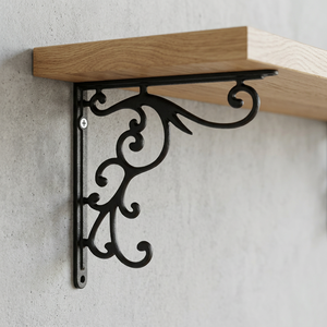 Support mural vintage industriel en fonte, équerre décorative en métal pour étagère d'angle, support pour plantes intérieur/extérieur - Product Image 2