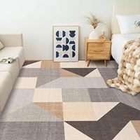 Makine yıkanabilir halı yumuşak kaymaz olmayan dökülme kilim oturma odası ve yatak odası için geometrik tarzı kilim