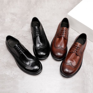 Zapatos de Hombre de Lujo Clásicos Retro de Cuero con Cordones, Punta en Pico, Casuales, Formales, para Negocios, que Aumentan la Estatura, para Otoño - Product Image 6