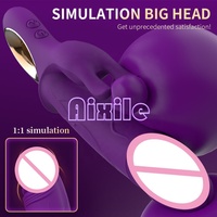 Vibrateur pour femmes, jouets sexuels, vibrateurs pour point G et mamelons, godemiché avec 12 modes de vibration, vibrateur lapin, jouets pour adultes, godemichés à mouvement de poussée