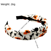 Flytop Ikat Kepala Rajut Labu Halloween untuk Wanita & Anak Perempuan dengan Mutiara, Aksesoris Rambut Kain Gaya Eropa & Amerika Grosir
