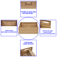 JOIN Caisse de rangement rectangulaire en bois à mailles, organisateur pour la maison, pour jouets, vêtements, livres
