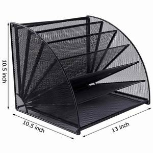 Office School Household Desktop Table 6 Compartment Iron Mesh Desk <b>Organizer</b> for Holder <b>Files</b> Letter Document Magazine - Product Image 3
