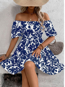 Moda zarif kadın seksi Midi elbise etek yaz Backless baskı kısa elbiseler Robe şezlong Vestidos askısız rahat elbiseler - Product Image 2