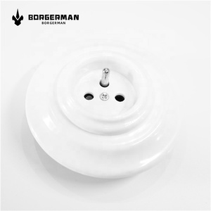 Borgerman Vente en Gros, <span class=keywords><strong>Prise</strong></span> Murale Électrique à Encastrer en <span class=keywords><strong>Porcelaine</strong></span> Française pour la Maison, Prises Européennes en Céramique - Product Image 6