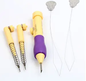 conjunto de agulha soco Suppliers-Conjunto de agulha para bordado, conjunto de caneta com 3 tamanhos de agulha para bordado, artesanato de diy
