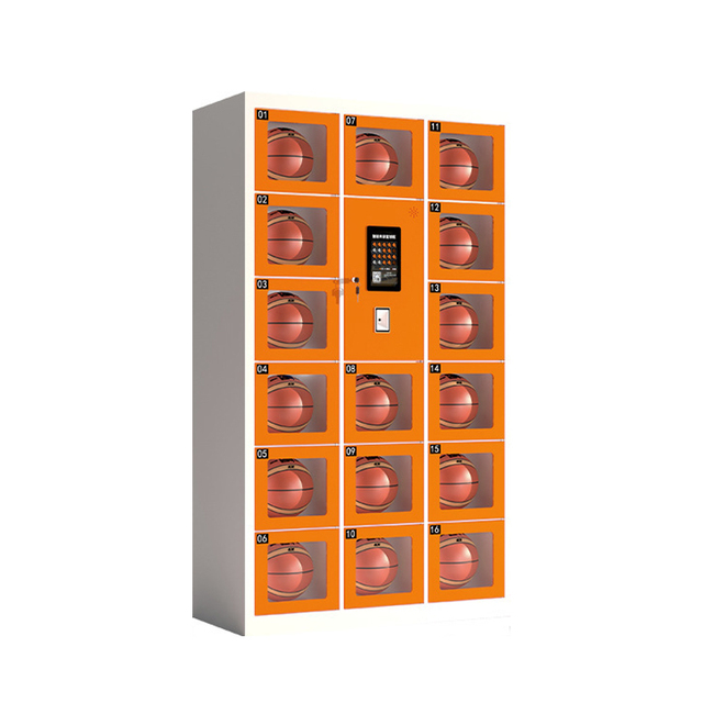 Intelligent Shared Sports Equipment Locker Cold Rolled Steel Vertical Silvery Smart Storage Locker