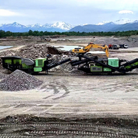 Installation mobile complète de concassage à mâchoires et à cône pour la production de concassés de roche et de béton dans les mines et carrières