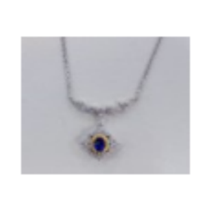 สร้อยคอหรูหราจี้สีฟ้าหรูหราทำจากเงินสเตอลิง925 - Product Image 1