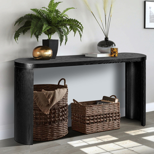 Thick Top Entryway Table 60'' Curved Legs Storage Console For Entryway <b>Sofa</b> Support - Product Image 4