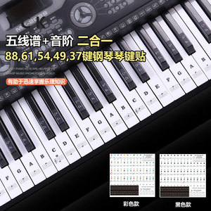 Piano Keyboard Sticker 88/61/54/49 <b>Keys</b> Transparent Note <b>Labels</b> For Electronic Piano Roll Up Keyboard Music Learning Aid - Product Image 4
