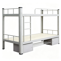 Lit superposé en métal pour adultes, idéal pour la maison et la chambre, avec escalier et rangement, robuste, gain de place, style acier