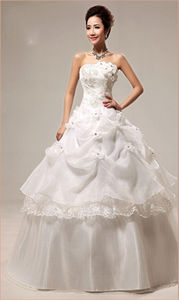 Vestido <span class=keywords><strong>de</strong></span> Novia <span class=keywords><strong>de</strong></span> Color con Lentejuelas <span class=keywords><strong>de</strong></span> Perlas, Bordado, Sin Tirantes, Largo Hasta el Suelo, Vestidos <span class=keywords><strong>de</strong></span> Novia <span class=keywords><strong>para</strong></span> <span class=keywords><strong>Mujer</strong></span> - Product Image 4