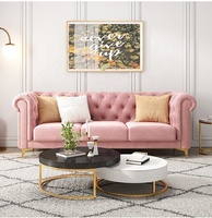Furnistyle Modern Velvet Fabric Tufted Section Sofa Set Furniture Sectionals Chesterfield Sofas de salon