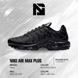 Air Max Plus 'Triple Black' Black Mesh Lace Up Running Shoes All Seasons Cushioned Men's Nike Sneaker - Product Image 6