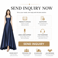 Robe de soirée longue en satin bleu marine pour femme, asymétrique, sans bretelles, col carré, collection sur mesure, OEM, ODM, vente en gros