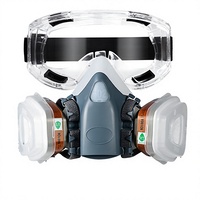 Demi-masque respiratoire en silicone CE EN140 avec filtre trapézoïdal, masque anti-formaldéhyde, lunettes de protection