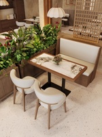 Table de salle à manger en bois massif pour restaurant commercial, restaurant de nouilles, restaurant à thème, café, et banquette de café.