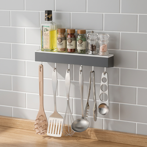 Support de rangement magnétique pour ustensiles de cuisine, 6 crochets détachables en ABS de bonne qualité, pour plateforme de cuisine, directement du fabricant - Product Image 3