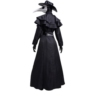 Costume de médecin de la <span class=keywords><strong>peste</strong></span> médiéval steampunk européen américain pour adulte avec masque à bec d'oiseau, masque à long bec de corbeau, robe - Product Image 4
