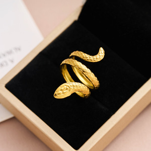 Anello a <span class=keywords><strong>Serpente</strong></span> in Acciaio Inossidabile per Donne, Fascia Regolabile a Forma di <span class=keywords><strong>Serpente</strong></span>, Gioiello Unico e Distintivo, Idea Regalo - Product Image 2