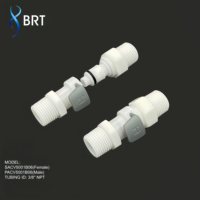 Raccord rapide en plastique BRT 1/4 3/8 pouce, connecteur femelle pour tube, raccord rapide à filetage mâle, raccord rapide pour air et eau