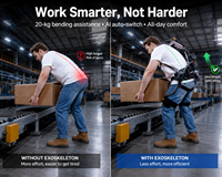 Exosquelette de levage de charge portable Y20, support 20 kg, en fibre de carbone légère, pour travaux industriels