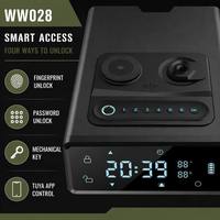 Coffre-fort intelligent en métal WeiChi WW028 avec serrure à empreinte digitale et mot de passe, contrôle via application Tuya, prise en charge de la recharge sans fil