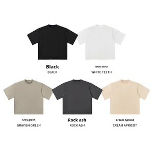 Camiseta de Manga Corta para Hombre, 250G, Algodón, Corte Holgado, Transpirable, Cuello Alto, Estilo Moderno, Alta Calidad - Product Image 1