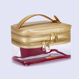 Bolsa de Cosméticos Personalizada MINFUNG de PU, Doble Capa, Ventana Transparente, Impermeable, Bolsillo para Guardar <span class=keywords><strong>Brochas</strong></span> de <span class=keywords><strong>Maquillaje</strong></span>, Bolsa de <span class=keywords><strong>Maquillaje</strong></span> para Mujer - Product Image 2